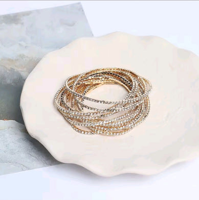 Βραχιόλι με λευκό crystal σε χρυσό, 3108251