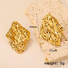 Φόρτωσε την φωτογραφία στο Gallery viewer, Ατσάλινα σκουλαρίκια καρφάκι, κίτρινο χρυσό, 0111259