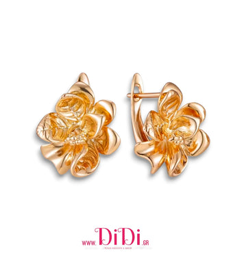 Σκουλαρίκια κρίκος λουλούδι, σε ροζ χρυσό, 2811252