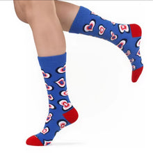Φόρτωσε την φωτογραφία στο Gallery viewer, Κάλτσες μεσαίες μπλε καρδιές, No 37-44, 3009258