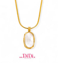 Φόρτωσε την φωτογραφία στο Gallery viewer, Ατσάλινο κολιέ 316L σε πλαίσιο με φίλντισι, σε κίτρινο χρυσό, 24112518