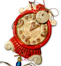 Φόρτωσε την φωτογραφία στο Gallery viewer, Χριστουγεννιάτικο γούρι ρολόι, κεραμικό &amp; κρεμαστό, 2810255