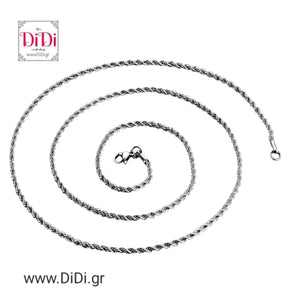 Αλυσίδα ατσάλινη, στριφτή 2mm - 40cm, ασημί, 0310251