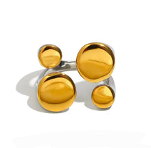 Φόρτωσε την φωτογραφία στο Gallery viewer, Δαχτυλίδι ατσάλινο 316L δίχρωμο, σε ασημί - κίτρινο χρυσό, 1911252