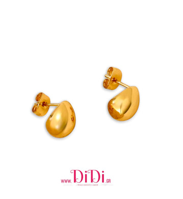 Σκουλαρίκια ατσάλινα μίνι σταγόνες 1,1cm, σε κίτρινο χρυσό, 21112515