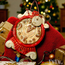 Φόρτωσε την φωτογραφία στο Gallery viewer, Χριστουγεννιάτικο γούρι ρολόι, κεραμικό &amp; κρεμαστό, 2810255