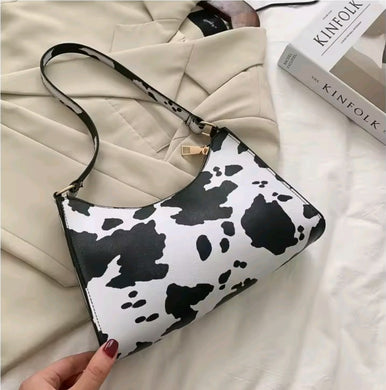 Τσάντα ώμου σχέδιο άνιμαλ cow μαύρο, 31082526