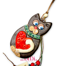 Φόρτωσε την φωτογραφία στο Gallery viewer, Χριστουγεννιάτικο γούρι γάτα, κεραμικό &amp; κρεμαστό, 2810254