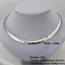 Φόρτωσε την φωτογραφία στο Gallery viewer, Κολιέ περιδέραιο ατσάλινο 8mm, σε ασημί, 2111251S