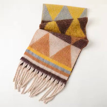 Φόρτωσε την φωτογραφία στο Gallery viewer, Κουβέρτα - κασκόλ χοντρό μουσταρδί-καφέ, 2111256