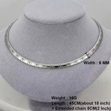 Φόρτωσε την φωτογραφία στο Gallery viewer, Κολιέ περιδέραιο ατσάλινο 6mm, σε ασημί, 2111254S