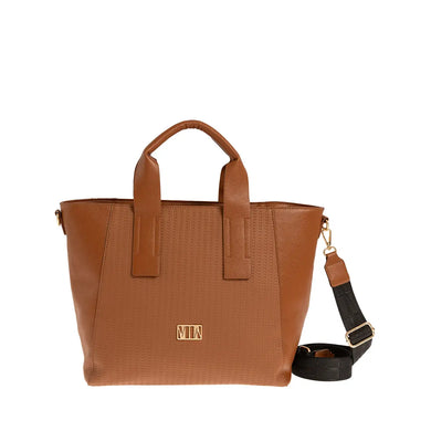 Τσάντα χειρός με ιμάντα, κάμελ, 24250