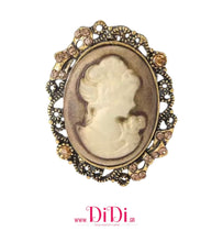 Φόρτωσε την φωτογραφία στο Gallery viewer, Καρφίτσα Καμέο (Cameo), χρυσό αντικέ, 3103267