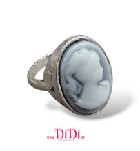 Φόρτωσε την φωτογραφία στο Gallery viewer, Δαχτυλίδι καμέο γκρι 13mm x 18mm, ασημί, 30102517
