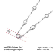 Φόρτωσε την φωτογραφία στο Gallery viewer, Κολιέ ατσάλινο, με διαφανή κρύσταλλα, σε κίτρινο χρυσό, 1303264G