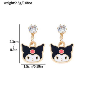 Σκουλαρίκια παιδικά zinc alloy, Kuromi, 2506253