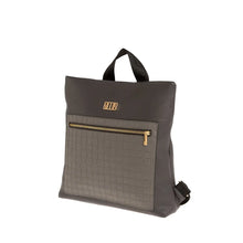 Φόρτωσε την φωτογραφία στο Gallery viewer, Τσάντα πλάτης απο ανθεκτικό συνθετικό δέρμα με δύο υφές, γκρι, 24243