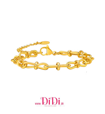Ατσάλινο βραχιόλι αλυσίδα, σε κίτρινο χρυσό, 20102510G