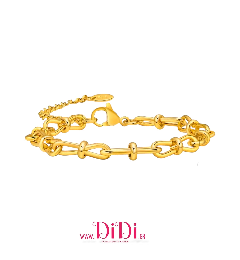 Ατσάλινο βραχιόλι αλυσίδα, σε κίτρινο χρυσό, 20102510G