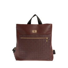 Φόρτωσε την φωτογραφία στο Gallery viewer, Τσάντα πλάτης απο ανθεκτικό συνθετικό δέρμα με δύο υφές, μπορντό, 24243