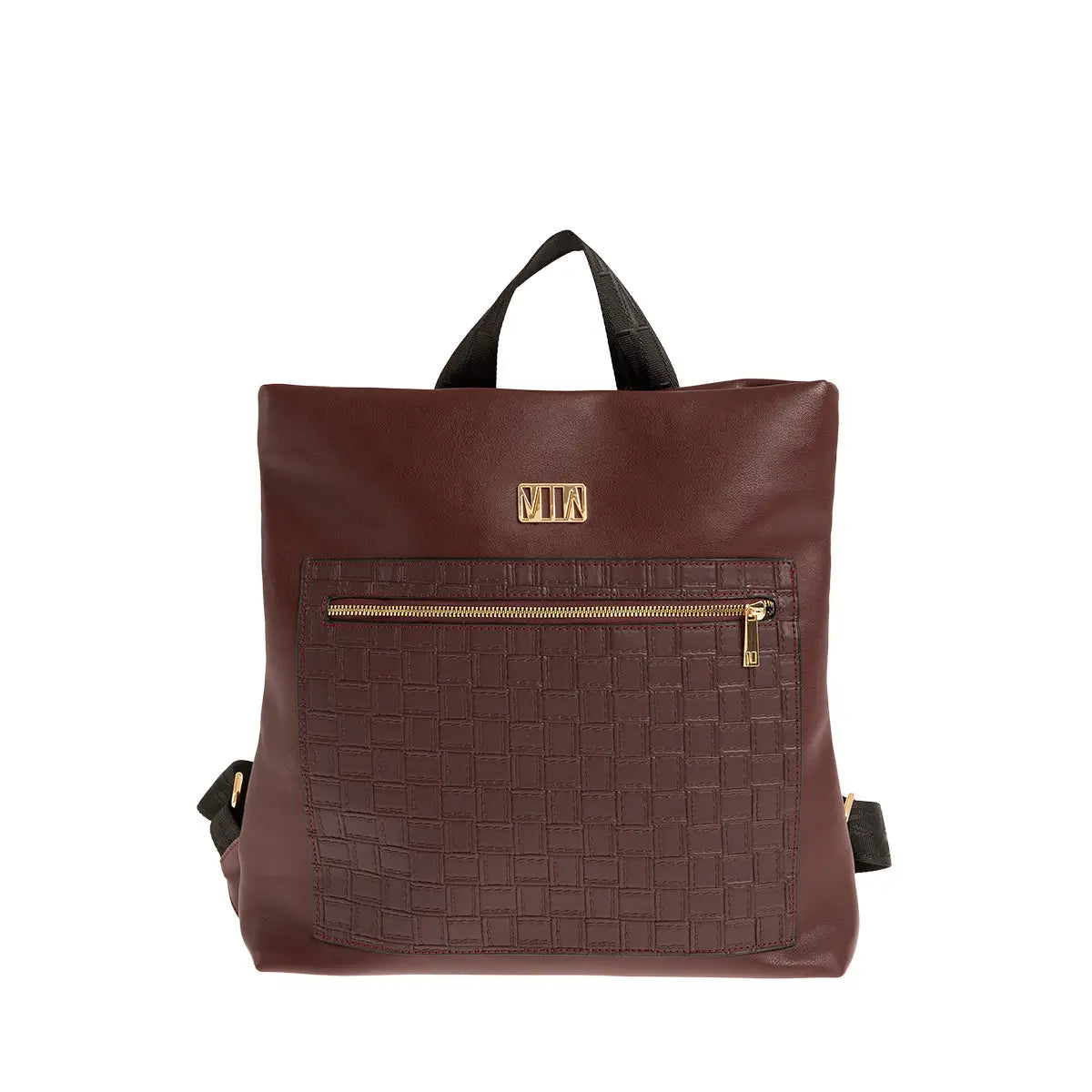 Τσάντα πλάτης απο ανθεκτικό συνθετικό δέρμα με δύο υφές, μπορντό, 24243