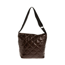 Φόρτωσε την φωτογραφία στο Gallery viewer, Τσάντα ώμου και χιαστί καπιτονέ, καφέ, 24259