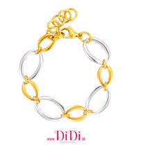 Φόρτωσε την φωτογραφία στο Gallery viewer, Ατσάλινο βραχιόλι αλυσίδα δίχρωμο, σε κίτρινο χρυσό ασημί, 2010258B