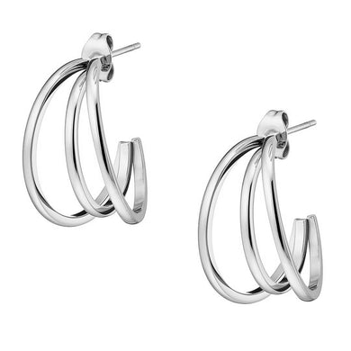 Σκουλαρίκια κρίκοι ατσάλινοι 316L, σε ασημί, 02288S