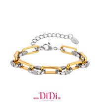 Φόρτωσε την φωτογραφία στο Gallery viewer, Ατσάλινο βραχιόλι αλυσίδα δίχρωμο, σε κίτρινο χρυσό ασημί, 2010257B