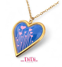 Φόρτωσε την φωτογραφία στο Gallery viewer, Κολιέ ατσάλινο με ζωγραφιά σμάλτου, σε κίτρινο χρυσό, 0303268