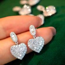 Φόρτωσε την φωτογραφία στο Gallery viewer, Σκουλαρίκια χάλκινα καρδιές καρφάκι, ασημί, 0603262S