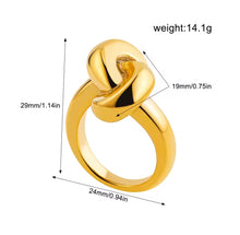 Φόρτωσε την φωτογραφία στο Gallery viewer, Δαχτυλίδι ατσάλινο chunky, κόμπος, σε ασημί, 3010257S