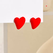 Φόρτωσε την φωτογραφία στο Gallery viewer, Σκουλαρίκια καρφάκι, καρδιές ακριλικές, κόκκινες, 2301261