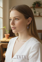 Φόρτωσε την φωτογραφία στο Gallery viewer, Σκουλαρίκια ατσάλινα καμέο ροζ, 18mm x 13mm, σε κίτρινο χρυσό, 2710254