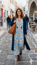 Φόρτωσε την φωτογραφία στο Gallery viewer, Καφτάνι μακρύ Αχιλλέας, πολύχρωμο (preowned)