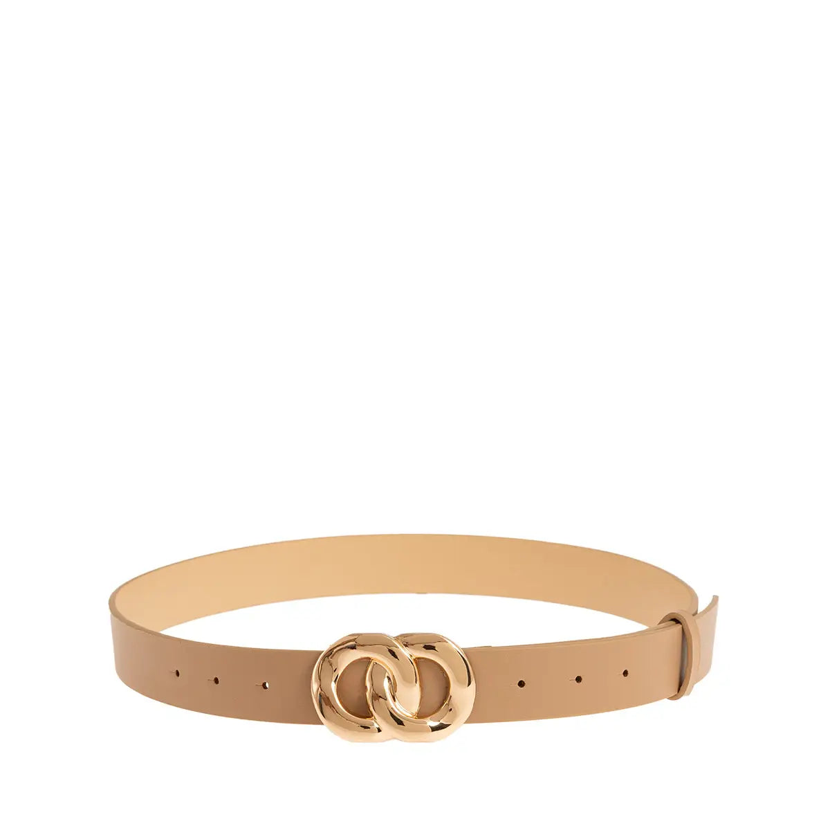 Ζώνη λεπτή διπλή αγκράφα, μπεζ, 24405