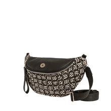 Φόρτωσε την φωτογραφία στο Gallery viewer, Τσάντα χιαστί Patterned τύπου μπανάνα, μαύρο, 24239
