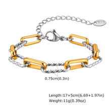 Φόρτωσε την φωτογραφία στο Gallery viewer, Ατσάλινο βραχιόλι αλυσίδα δίχρωμο , σε κίτρινο χρυσό ασημί, 1510251B
