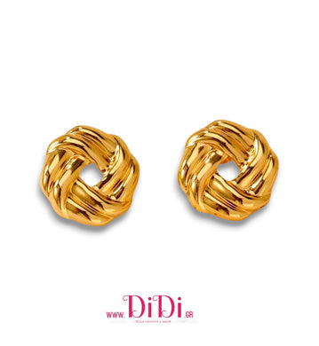 Ατσάλινα σκουλαρίκια καρφάκι, κίτρινο χρυσό, 0111257G