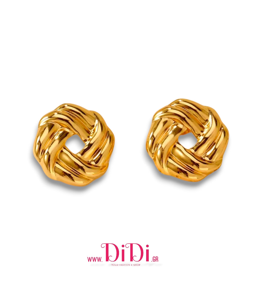 Ατσάλινα σκουλαρίκια καρφάκι, κίτρινο χρυσό, 0111257G