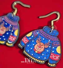 Φόρτωσε την φωτογραφία στο Gallery viewer, Σκουλαρίκια ατσάλινα Χριστουγεννιάτικα μπλουζάκια, μπλε μεγάλα, 1211253