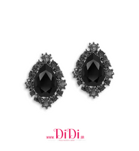 Φόρτωσε την φωτογραφία στο Gallery viewer, Σκουλαρίκια με κρύσταλλα σε μαύρο, 0912256