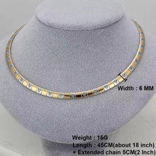 Φόρτωσε την φωτογραφία στο Gallery viewer, Κολιέ περιδέραιο ατσάλινο 6mm, σε χρυσό-ασημί, 2111254B