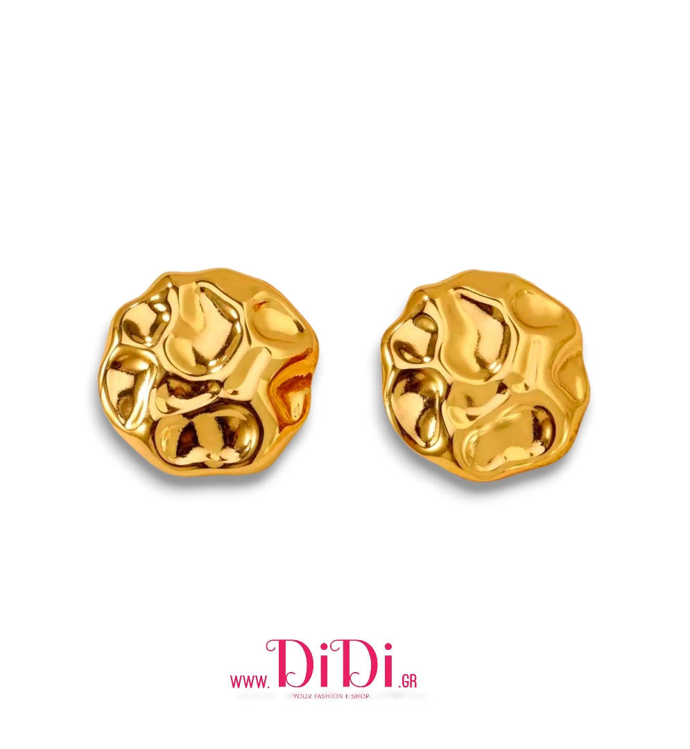 Ατσάλινα σκουλαρίκια καρφάκι, κίτρινο χρυσό, 01112510