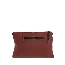 Φόρτωσε την φωτογραφία στο Gallery viewer, Τσάντα ώμου και χιαστί με ζεβρέ λεπτομέρεια, μπορντό, 24263