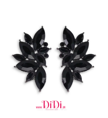 Σκουλαρίκια με κρύσταλλα σε μαύρο, 0912257