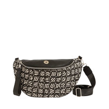 Φόρτωσε την φωτογραφία στο Gallery viewer, Τσάντα χιαστί Patterned τύπου μπανάνα, μαύρο, 24239
