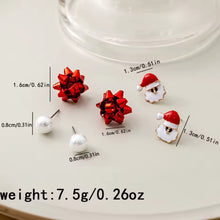 Φόρτωσε την φωτογραφία στο Gallery viewer, Σκουλαρίκια Χριστουγεννιάτικα κόκκινος φιόγκος, σε κίτρινο χρυσό, 13092516