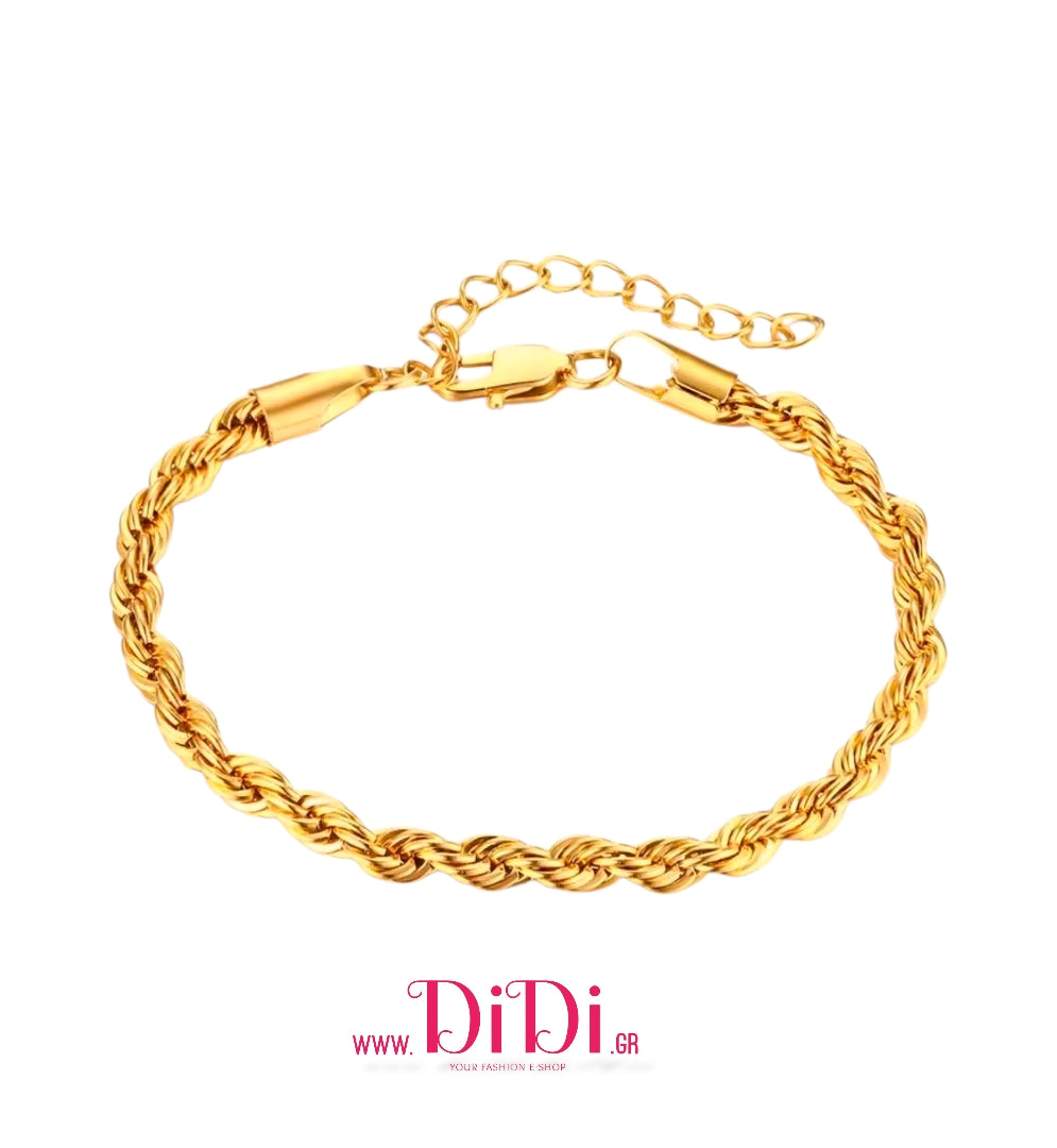 Ατσάλινο βραχιόλι αλυσίδα, σε κίτρινο χρυσό, 2010251