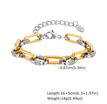 Φόρτωσε την φωτογραφία στο Gallery viewer, Ατσάλινο βραχιόλι αλυσίδα δίχρωμο, σε κίτρινο χρυσό ασημί, 2010257B